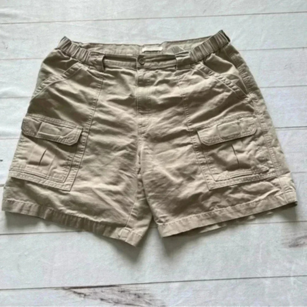Savane Men's Cargo Outdoors khaki Flat Front Pockets Shorts Size 38